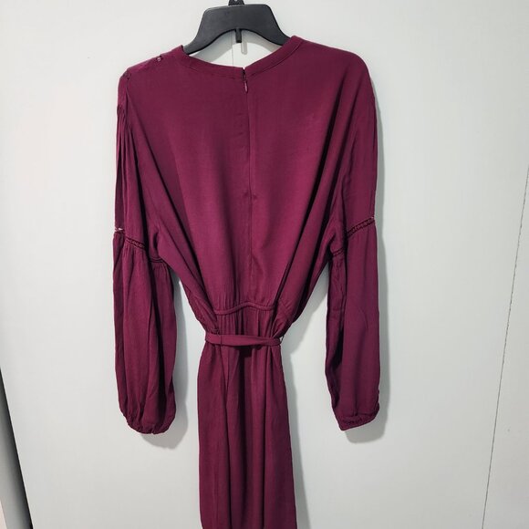 GAP Women's Long Sleeve Berry Purple Peasant Style Dress with Embroidery XXL - Picture 11 of 11